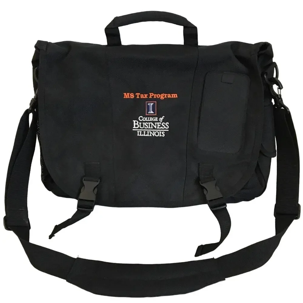 University of Illinois College of Business Black Messenger Bag